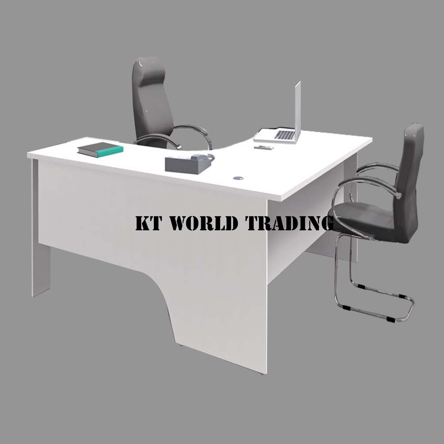 L Shape Writing Table (Wooden Leg) Model : KT-HL1818(R)